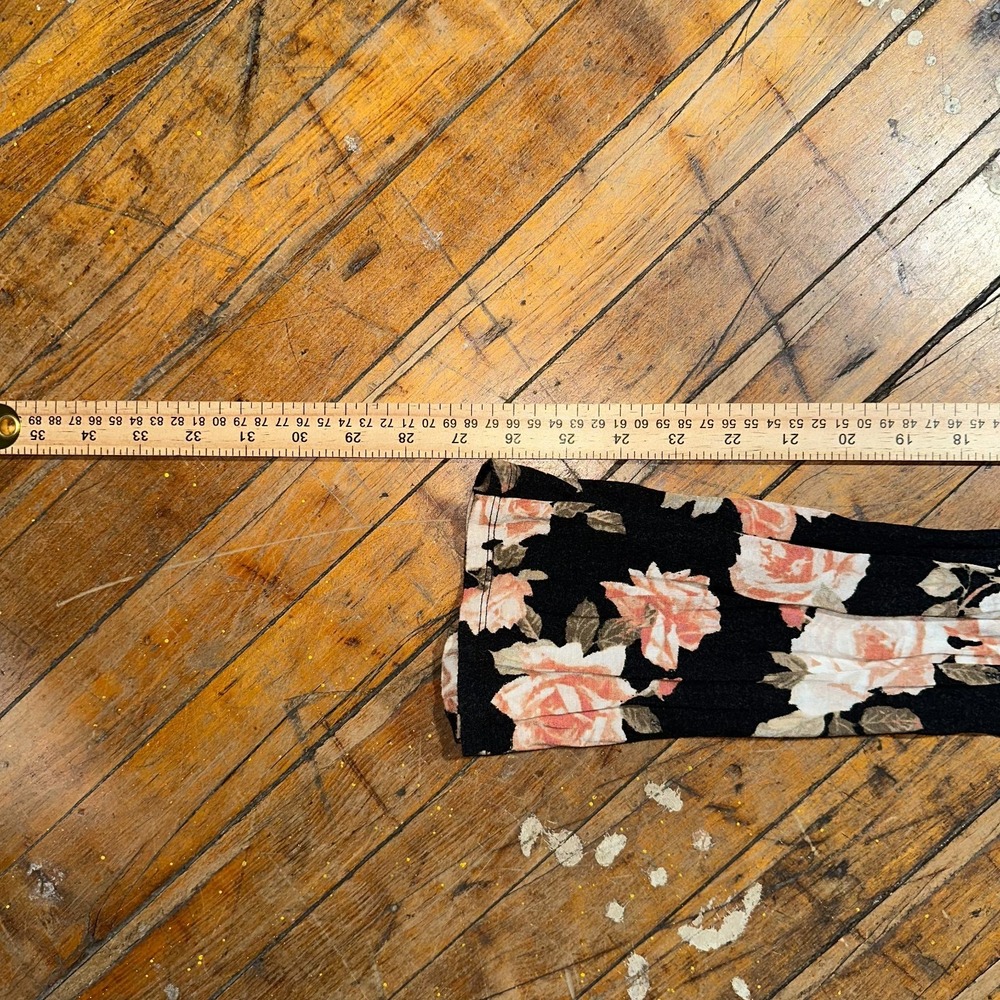 Forever 21‎ Dress Womens Size 22 Black Floral Long Sleeve Round Neck Pullover - Picture 6 of 7